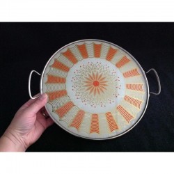 Plat à tarte en verre décoré