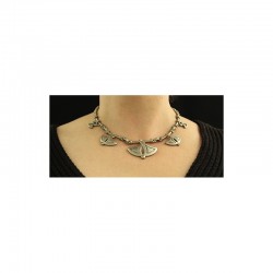 COLLIER MÉTAL VINTAGE GINKO...