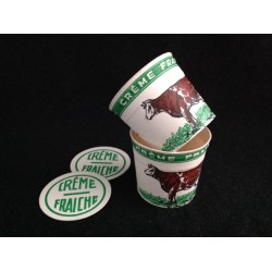 2 pots "Crème fraîche" 1960...